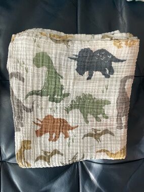 Little Unicorn Cotton Muslin Swaddle Blanket - Dino Friends